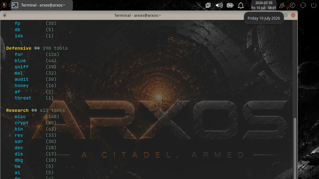 ARXOS arsenal in the terminal